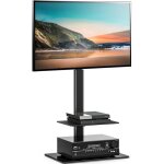 Fitueyes meuble tv pied avec 2 tagres support pivotant pour tlviseur de 32  60 pouce
