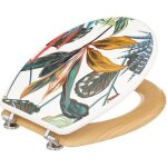 Abattant wc - assise bois et couvercle � motifs - tendance - palawan