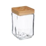 5five - bocal verre carré couvercle pin pin 125l 5five - bocal verre carré couvercle pin pin 125l