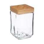 5five - bocal verre carré couvercle pin pin 17l 5five - bocal verre carré couvercle pin pin 17l