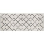 Tapis de salle de bain - five - grand tapis ethnique - coton 100% - 50 x 120 cm - gris / blanc