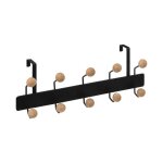 Patre - five - 10 crochets - bois de cerisier - mtal noir - fixation sans outils