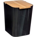 5five - poubelle à couvercle bambou 5l naturéo noir 5five - poubelle à couvercle bambou 5l naturéo noir