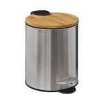 5five - poubelle métal soft close 3l bambou métal 5five - poubelle métal soft close 3l bambou métal