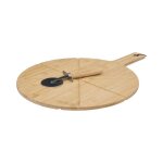 5five - planche à découper pizza avec roulette bambou 37cm 5five - planche à découper pizza avec roulette bambou 37cm