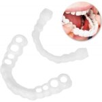 Fixateur de prothse dentaire - fausses dents blanches - sourire temporaire confortable