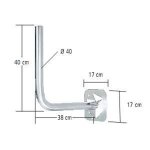 Fixation erard - e001940 - bras de d�port mural - gris - 38 cm - pour parabole