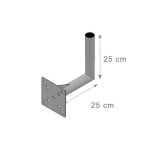 Fixation murale en l coude - hd line - dport 25cm - support dantenne - mt 42mm - hauteur 25cm