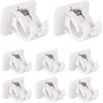 Fixations sans per�age - support pour rideau - auto - adh�sif - blanc - 8 pcs