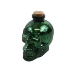 Flacon - chaks - tte de mort - vert - verre - bouchon en lige