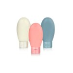 Flacon voyage silicone 3pcs 60ml tanches bouteille de voyage contenant voyage pour huile solaire shampooing ...
