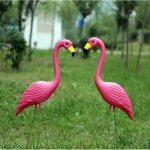 Flamant rose decoration jardin exterieur - 1 paire bird figurine pour pelouse tang dcoration de fte ...