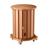 Flasidu 4 tabourets empilables 35x35x44cm bois gain de place roulettes pivotantes pour cuisine salon ...
