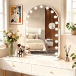 Flasidu miroir 50x12x74cm miroir arqu� pour le salon la chambre nombre dampoules17 incassable antid�flagrant ...