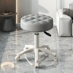 Flasidu tabouret � roulettes tabouret de travail pivotant hauteur r�glable similicuir si�ge confortable ...