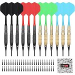 Fl�chettes � pointe plastique - estampille - 12 fl�chettes - 50 pointes de rechange - pointe souple