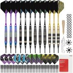 Fl�chettes souples - estampille - 12 pi�ces - barils en laiton - 4 designs - 24 ailettes - 50 pointes ...