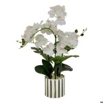 Fleur artificielle asia orchid�e h81 cm pot en gr�s vert - atmosphera cr�ateur dint�rieur