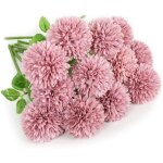 Fleurs artificielles - boule de chrysanthme - 12pcs - pourpre et rose - intrieur