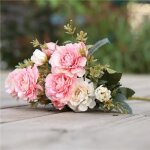 Fleurs artificielles - bouquet de pivoines - 7 pi�ces - soie - d�coration mariage maison
