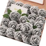 Fleurs artificielles - changm - lot de 25 roses - mousse pe cologique - tiges flexibles - dcoration ...