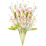 Fleur artificielle - d�coration de p�ques - 5 branches d?ufs - multicolore - 50 cm - f�te printani�re ...