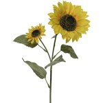 Fleurs artificielles - decoris - tournesol sur tige - 15x10x72cm - jaune - courbable