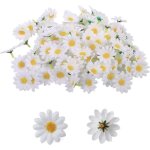 Fleurs artificielles - marguerite - 100pcs - tissu - blanc - dcoration intrieure