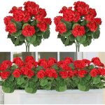 Fleurs artificielles - non spcifi - granium - soie - rsistantes aux uv - 36 cm