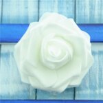 Fleurs artificielles - roses blanches en mousse pe 6cm - lot de 50 - dcoration de mariage
