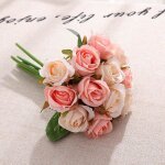Fleurs artificielles rose bouquet de soie fte de mariage dcor  la maison beaut artificielle rose ...