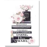 Fleur bouteille de parfum mode peinture maquillage affiche et impression mur art fille d�cor � la maison ...