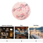 Fleur de cerisier papier lanterne floral lanterne papier abat - jour rond suspendu lanterne lumire pour ...