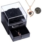 Fleur �ternelle - cadeau unique - rose noire - 100% vraie rose - d�coration �l�gante - id�al saint - ...