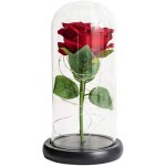 Fleur �ternelle led artificielle pour toujours fleurs rose couverture en verre �ternel no�l m�re saint ...
