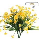 Fleurs de marguerite artificielle 4 pcs faux marguerite verdure bush faux plastique arbustes jardin porche ...