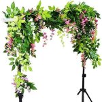 Fleur - plante artificielle - fleur sechee 2pcs guirlande de vigne de glycine artificielle fausses fleurs ...
