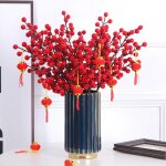 Fleur - plante artificielle - fleur sechee baies rouges artificielles 2pcs guirlande dcorative style ...