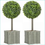 Fleurs &amp plantes - set de 2 plantes artificielles uv r�sistantes - arbres en pot int�rieur / ext�rieur ...