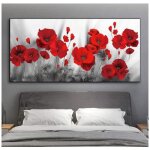 Fleur rouge toile peinture affiches et gravures fleurs mur art photos pour salon moderne d�cor peintures ...