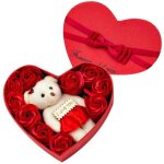 Fleur de savon - zgeer - rose - parfume - bote  cadeau coeur - dcoration de mariage