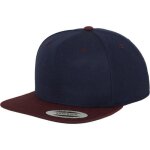 Casquette snapback 2 - tone - flexfit - navy / marron - 6 panneaux - ajustable - classique