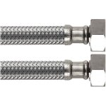 Flexible sanitaire - boutte - double femelle - 20x27 - 80 cm - laiton nickel - chrom