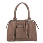 Flora co paris - grand sac cabas en bandoulière multipoches pour femme - marron metal Flora co paris - grand sac cabas en bandoulière multipoches pour femme - marron metal
