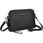 Sac bandoulire - flora co paris - etrame - similicuir rigide - noir - dimensions 25x18x9 cm