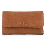 Porte chquier femme en cuir souple - flora co paris - camel