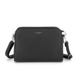 Flora and co - sac bandoulire femme besace ville multi - poches similicuir grain - noir