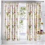 Rideaux - curtains - floral prairie - coton m�lange - doubl� - 168cm x 183cm