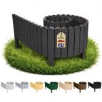 Floranica bordure de jardin en bois 30 x 200 cm gris fonc� flexible bordurette de pelouse rollborder ...