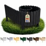 Floranica bordure de jardin en bois 30 x 200 cm noir flexible bordurette de pelouse rollborder palissade ...